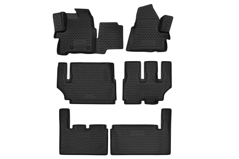 Element EXP.NLC.3D.16.53.210k 3D Rubber Floor Mats for Ford Tourneo Custom 9-Seater 2013-6 Pieces, Black