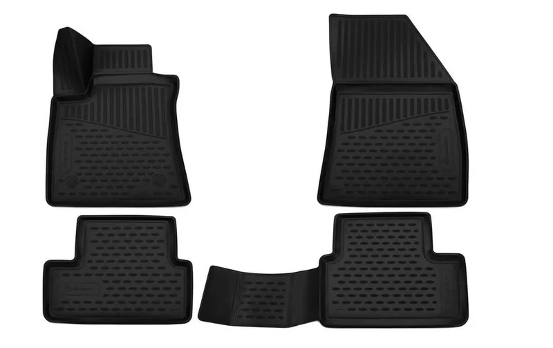 Element EXP.ELEMENT3D4150210k 3D Rubber Floor Mats for Renault Megane IV 2016 Saloon 4-Piece Set, Black