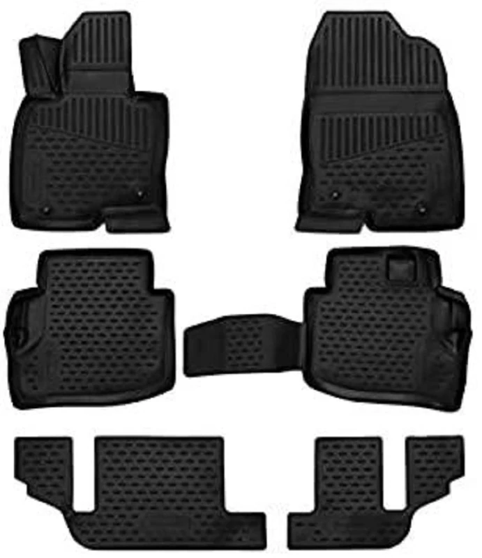 Element EXP.ELEMENT3D3331210k 3D Rubber Floor Mats for Mazda CX-9 2017 – Set of 6, Black