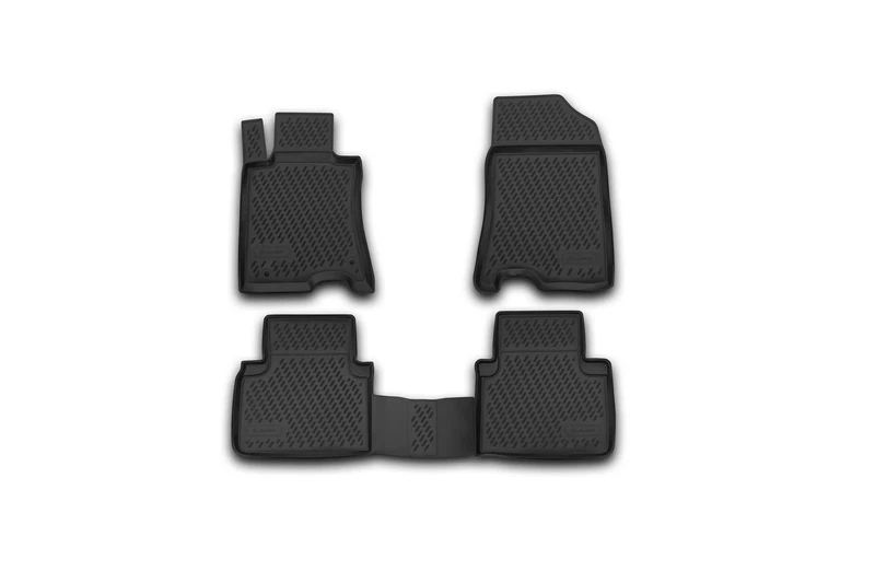 Element EXP.CARHND0001 Rubber Floor Mats for Honda Tour 01/2013-2WD Front Wheel Drive 4 Pieces Black