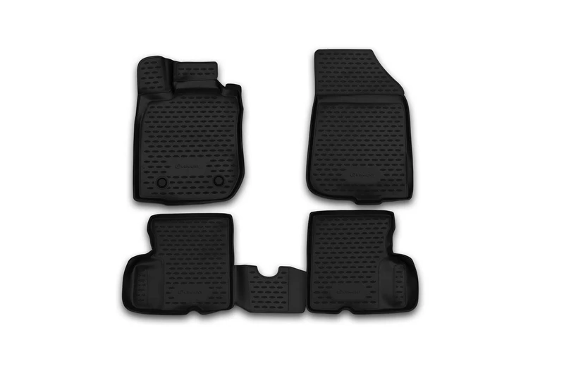 Element EXP.CARNIS10047k 3D Rubber Floor Mats for Nissan Terrano 2014-2016 2WD Front Wheel Drive 4 Pieces Black