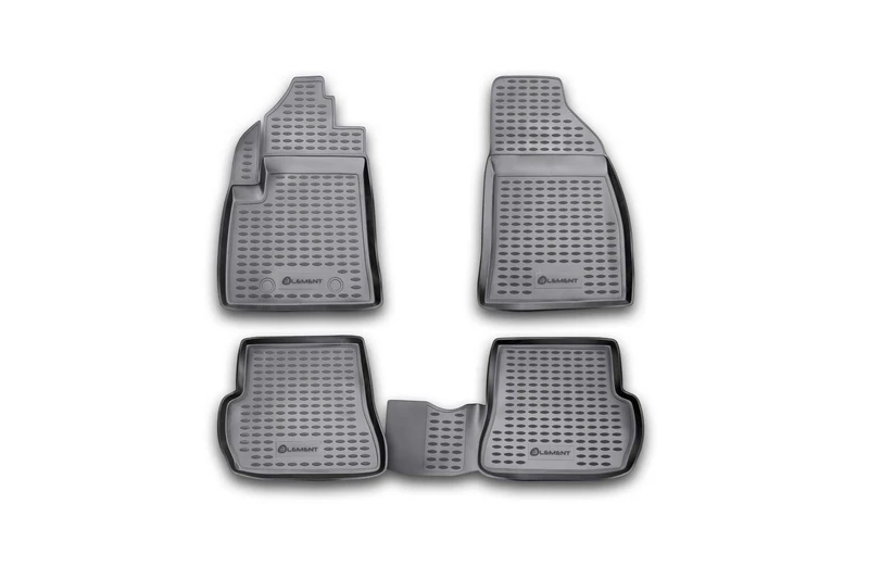 Element EXP.NLC.16.06.210 Rubber Floor Mats for Ford Fusion 2002-2005 Fiesta 2002-2008 4-Piece Set Black