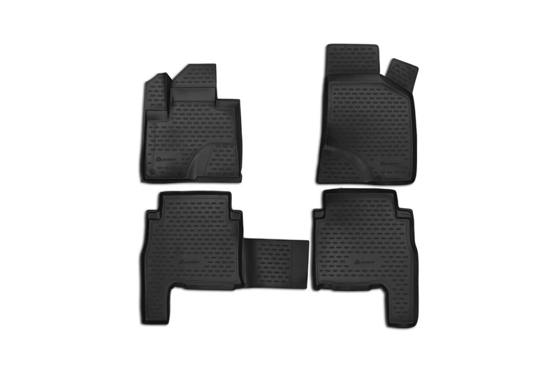 Element 3D Rubber Mats Custom Fit Floor Mats Hyundai Santa Fe 2007-2012 4 Pieces , black