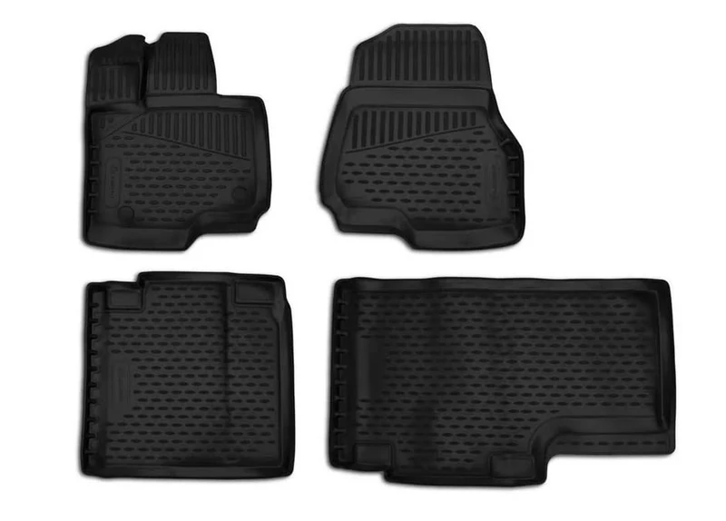 Element EXP.ELEMENT3D1681210k 3D Rubber Floor Mats for Ford F-150 2015-2017 Supercab (Ext. Cab) 4 Pieces, Black