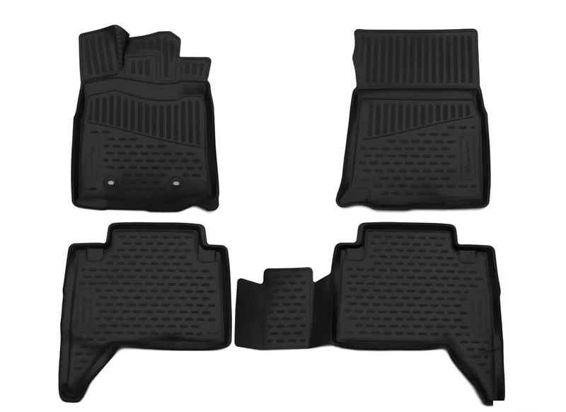 Element EXP.ELEMENT3D48144210k 3D Rubber Floor Mats for Toyota Tacoma 2016-2017 with Double Cab (USA) 4-Piece Set, Black