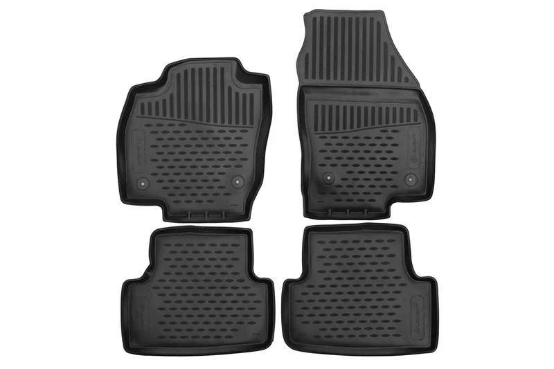 Element 3D Rubber Mat Set Suitable for VW T-Cross | 2018-2024 | 100% Car Floor Mats, Robust Universal Car Floor Mats, Black