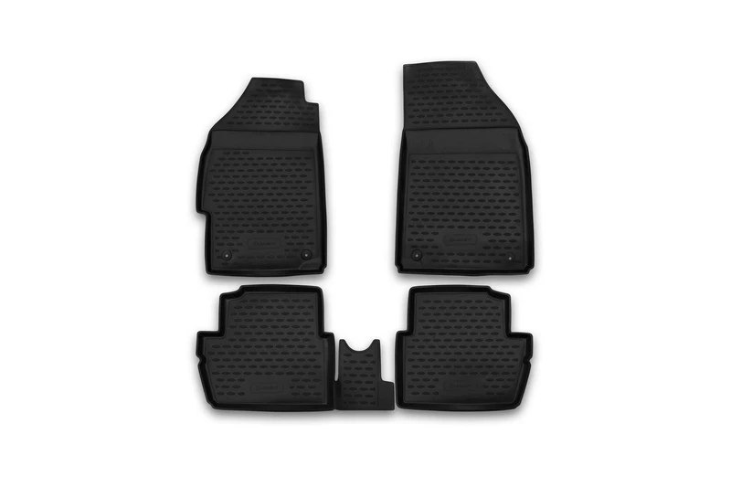 Element EXP.NLC.08.14.210k Rubber Car Mats for Chevrolet Spark 2010-2013 4-Piece Set, Black, Fit