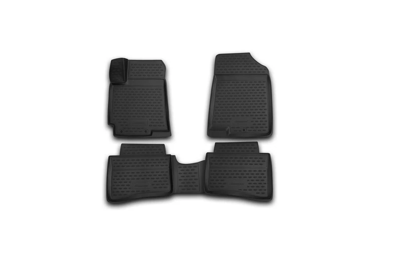 Element EXP.ORIG.3D.20.59.210 3D Rubber Mats Floor Mats for Hyundai Solaris 2014-2016 Saloon Hatchback 4-Piece Set, Black - Image 1