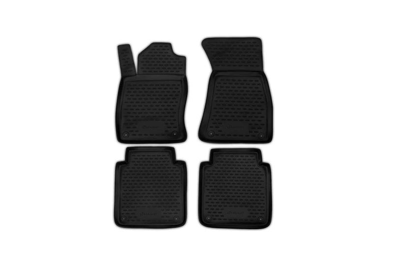 Element EXP.NLC.04.13.210 Rubber Floor Mats for Audi A-8 Long 02/2002-2009 4-Piece Set, Black, Fit