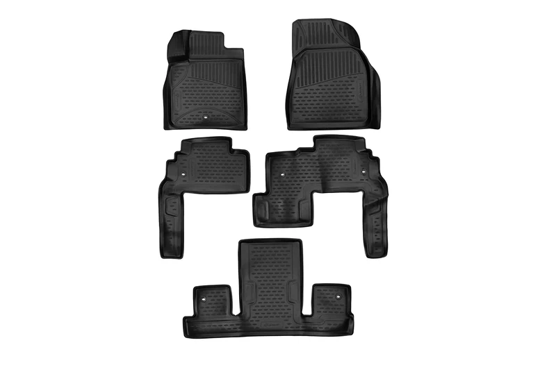 Element EXP.ELEMENT3D0838210k 3D Rubber Floor Mats for Chevrolet Traverse/Buick Enclavebucket Seats 2009-12/2017 5-Piece Set, Black, Fit