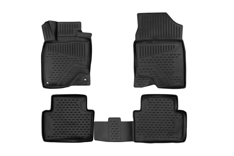 Element EXP.ELEMENT3D01880210k 3D Rubber Floor Mats for Honda Civic 4D 2016-2018 Saloon (USA) 4-Piece Set, Black