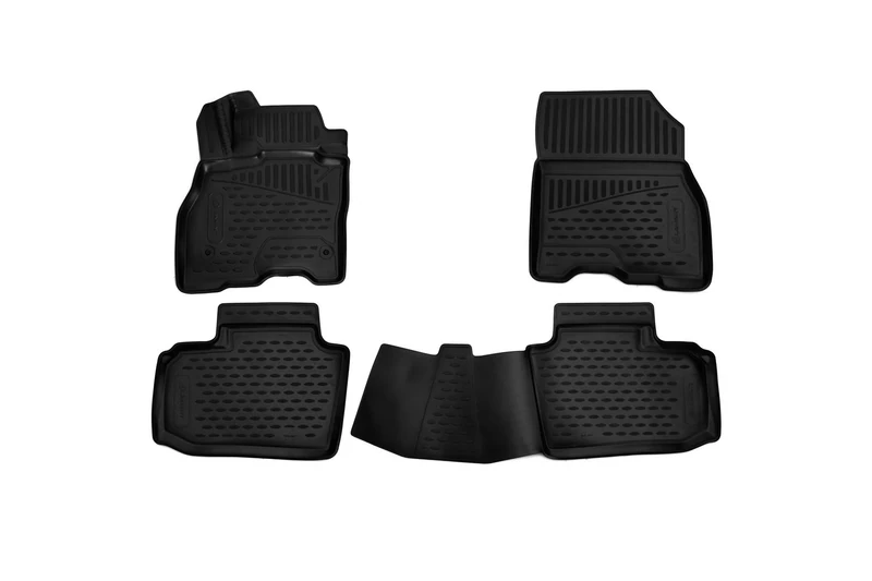 Element EXP.ELEMENT3D3667210 3D Rubber Floor Mats for Nissan Leaf 2010-2017 Mk1 (ZE0) 5-Door Hatchback 4-Piece Set, Black