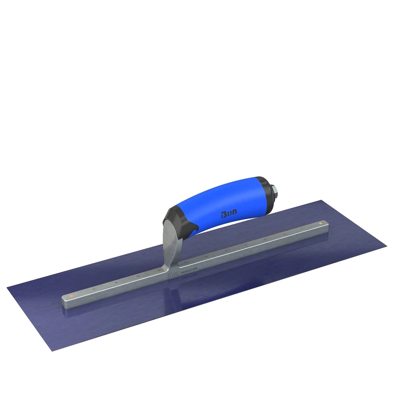 Bon 67-324 Finish Trowel - Square - Ultra Flex Blue Steel - 16 X 5 - Comfort Grip Handle