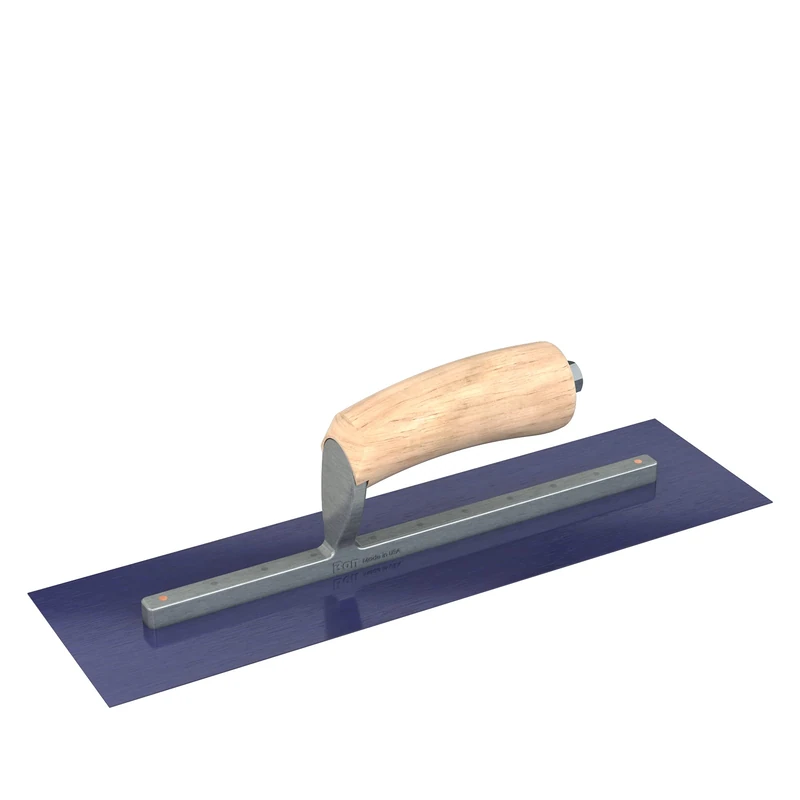 Bon 66-321 Finish Trowel - Square - Ultra Flex Blue Steel - 14 X 4 - Wood Handle