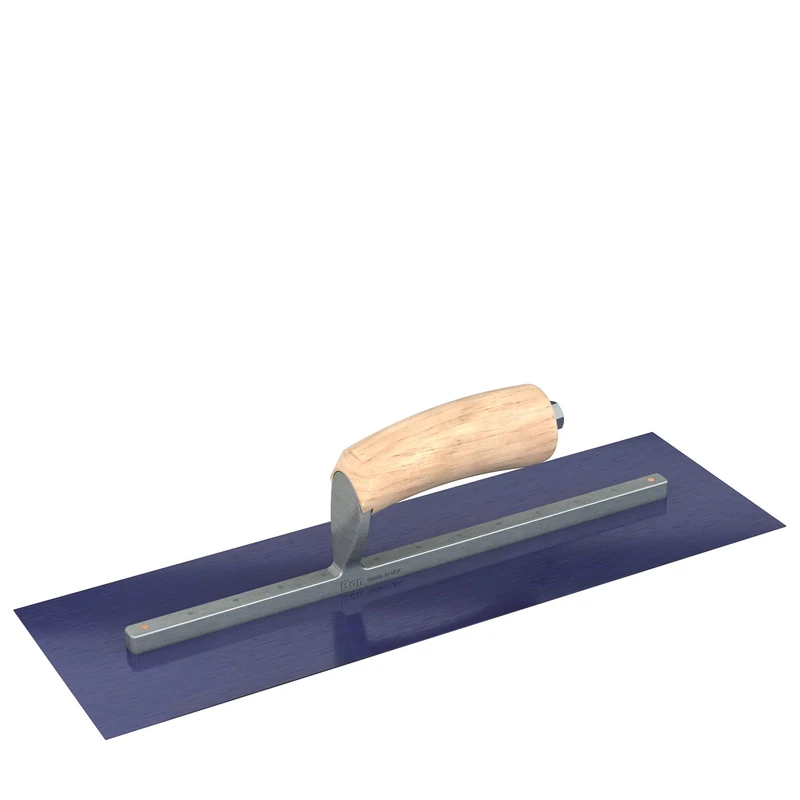 Bon 66-324 Finish Trowel - Square - Ultra Flex Blue Steel- 16 X 5 - Wood Handle