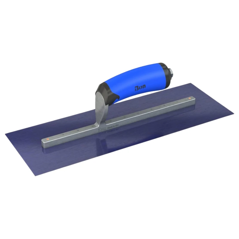 Bon 67-326 Finish Trowel - Square - Ultra Flex Blue Steel - 18 X 5 - Comfort Grip Handle