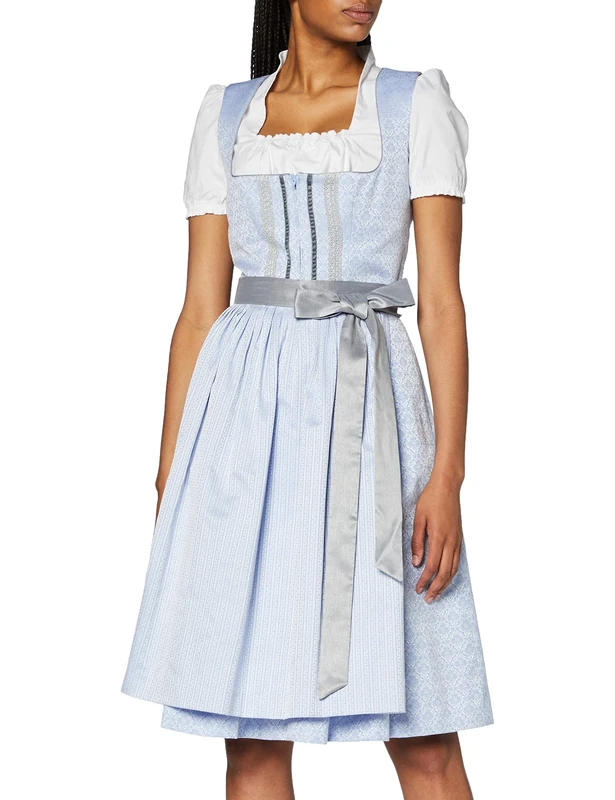 Apple of my eye Women's 905205 Dress, Light Blue with Silver Grey, 38