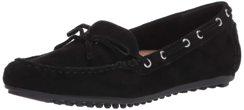 Bella Vita Women's Flat Loafer, Black Suede Leather, 7 UK