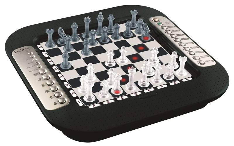 Lexibook, Chessman FX Electronic Chess Game with Touch Keyboard and Light and Sound Effects 32 Pieces 64 Levels of Difficulty, Family Board Game, Black/Silver, CG1335