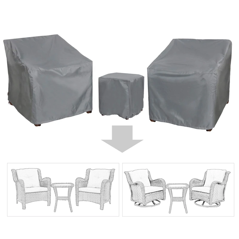 Baner Garden B15 3-Piece Outdoor Veranda Patio Garden Furniture Cover Set with 600D Durable and Water Resistant Fabric… - Image 1