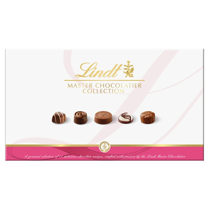 Lindt Master Chocolatier Collection – 320g Large Gift Box – Valentines Day, Mothers Day, Easter Chocolate Assortment – Milk, Dark & White Pralines