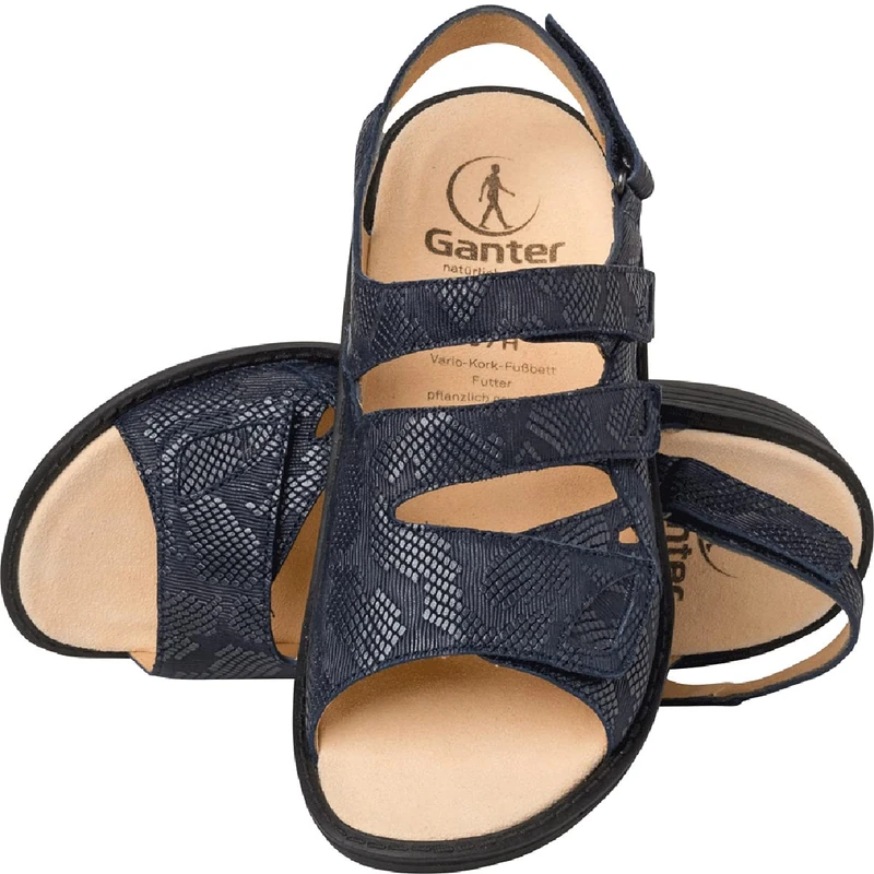 Ganter Women's Hera H-Dreiklettsandale Sandal, Navy, 5 UK