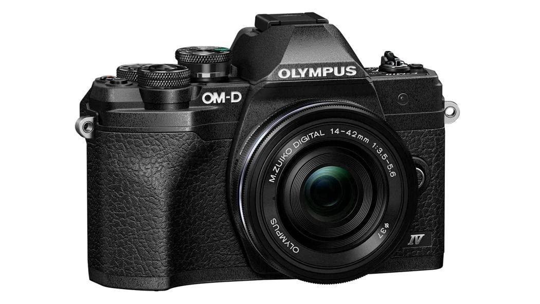 Olympus OM-D E-M10 Mark IV Micro Four Thirds System Camera Kit, 20 MP sensor, electronic viewfinder, 4K video, powerful AF, Wi-Fi, black incl. M.Zuiko Digital ED 14‑42mm F3.5‑5.6 EZ Pancake black