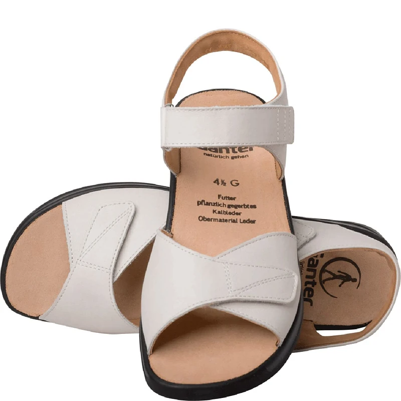 Ganter Women's Monica-G, Zweiklett-Sandale, Milk, 3.5 UK