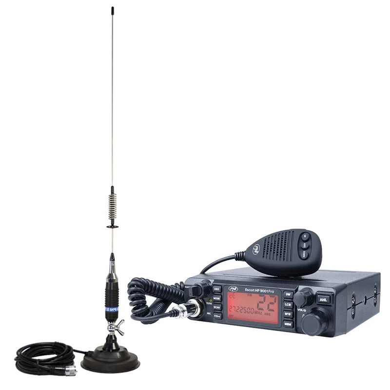 CB PNI ESCORT HP 9001 PRO ASQ radio station package + CB PNI S75 antenna with magnet
