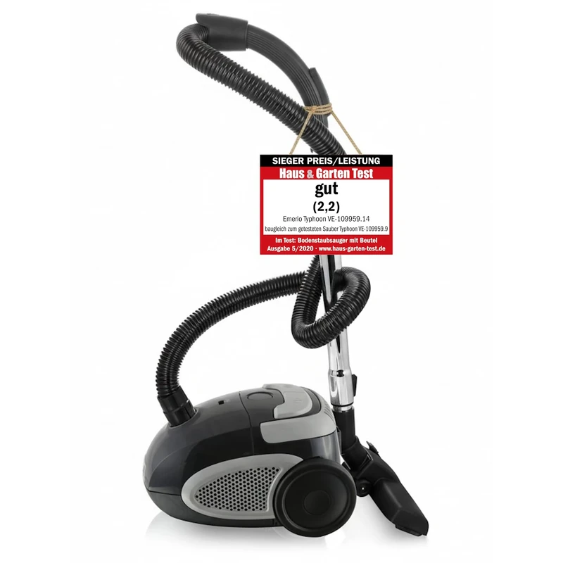 Emerio Vacuum Cleaner Sieger Price/Performance 05/2020 Home & Garden Test, Powerful, 800 Watt, Compact & Lightweight, with Bag, for Hard and Carpeted Floors, 2.0 L, Dust Bag Y05 Compatible,