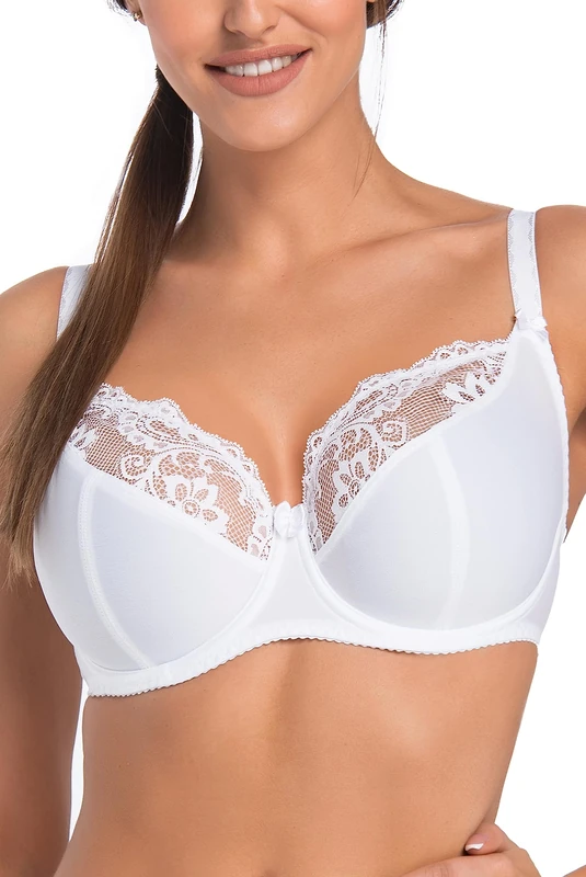 Teyli Underwired Bras - Bras for Women with Adjustable Straps - Women's Bra with Lace Detail - Soft Bra Comfortable for Everyday Use White