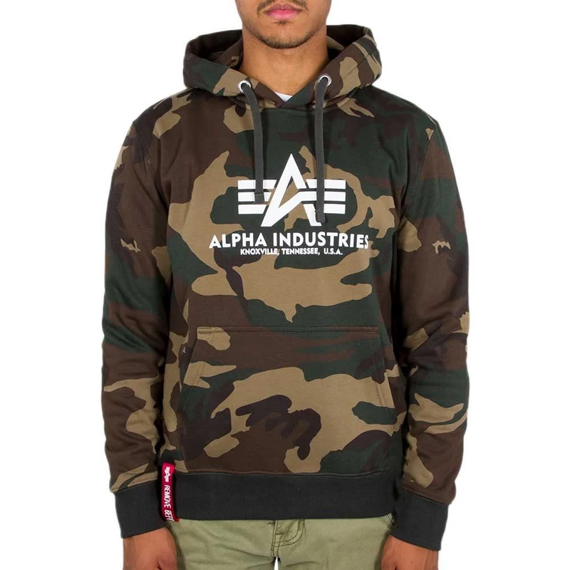 Alpha Industries Basic Hoody Camo Hooded Sweat for Men Wdl 65