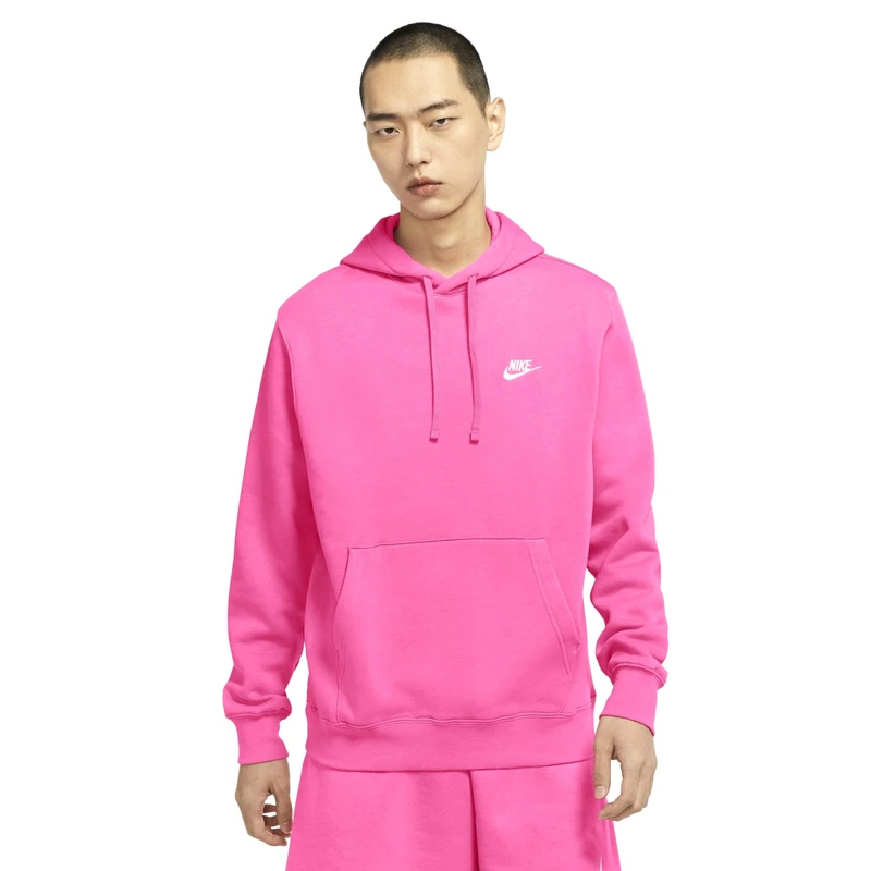 Nike M Nsw Club Hoodie PO BB Sweatshirt - Pinksicle/Pinksicle/(White), M-T