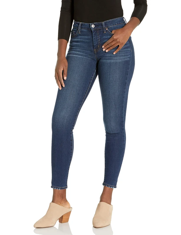 Jessica Simpson Women's Adored Curvy HR Jean, Mia-Tattered Hem, 30 Regular