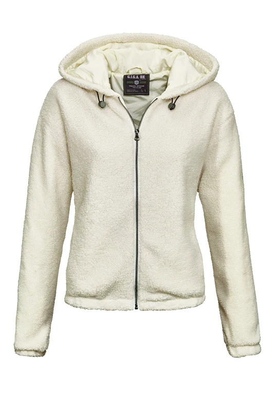 G.I.G.A. DX Women's Windig WMN Knitted Fleece JCKT C Casual Loopflee Jacket with Hood, Off-White, 36