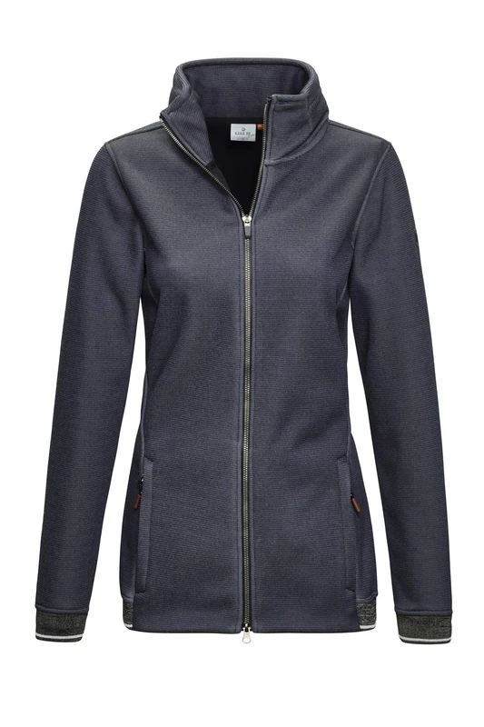 G.I.G.A. DX Women's Limitlos WMN Fleece JCKT A Casual Windblocker Fleece Jacket with Roll-Up Hood, Dark Navy Melange, 44