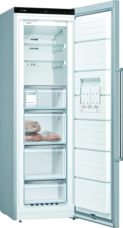 Bosch GSN36AIEP Upright Freestanding Stainless Steel Freezer 242L, Right Door Orientation