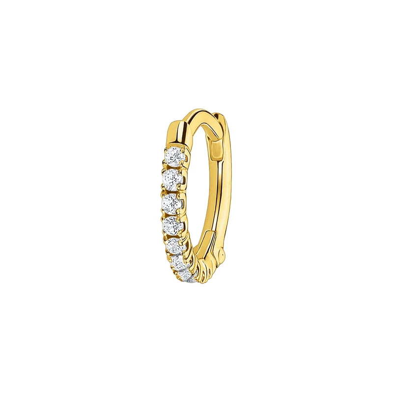 THOMAS SABO Single hoop earring white stones gold 925 Sterling Silver, 18k Yellow Gold Plating