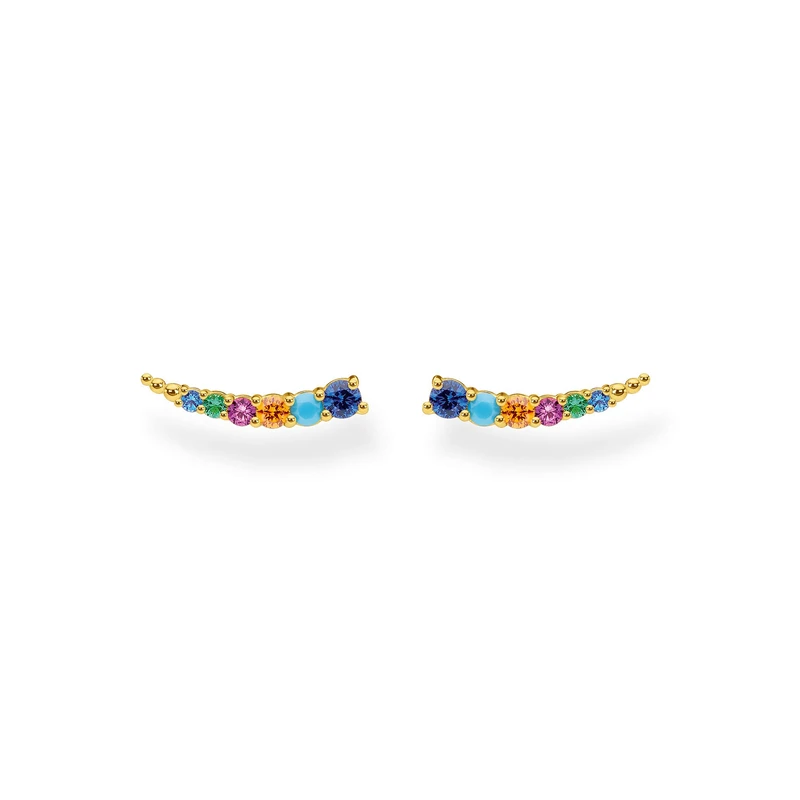 Thomas Sabo Earrings Ear climber colored stones gold-plated silver H2158-488-7