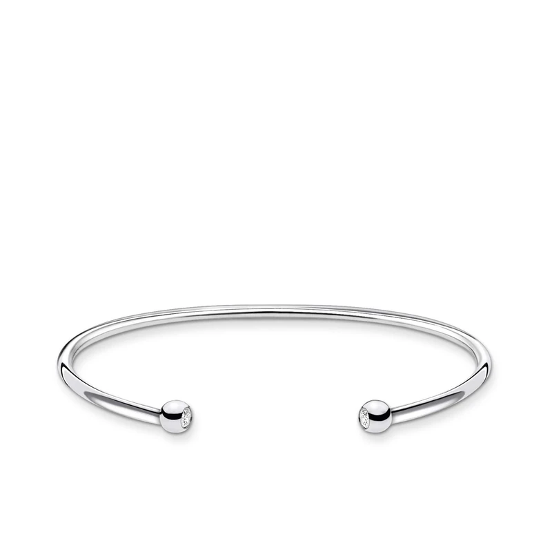 Thomas Sabo Bangle Balls with Stone 925 Sterling Silver AR103-051-14-L17.5