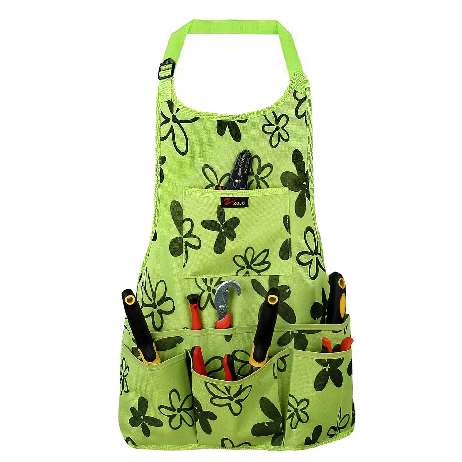 Discoball Oxford Cloth Garden Apron Thickening Garden Tools Belt Multifunction Waterproof Wear-resistant for Women Men (Green)