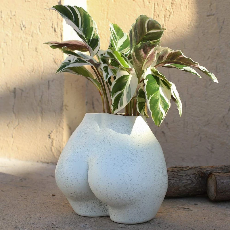 FROZZUR Body Plant Pot Butt Vase, Female Flower Pots with Drainage Holes, Resin Planter Modern, Modern Design Boho Form Pieces, Artificial Faux Potted for Home Decor Indoor Outdoor - Image 1