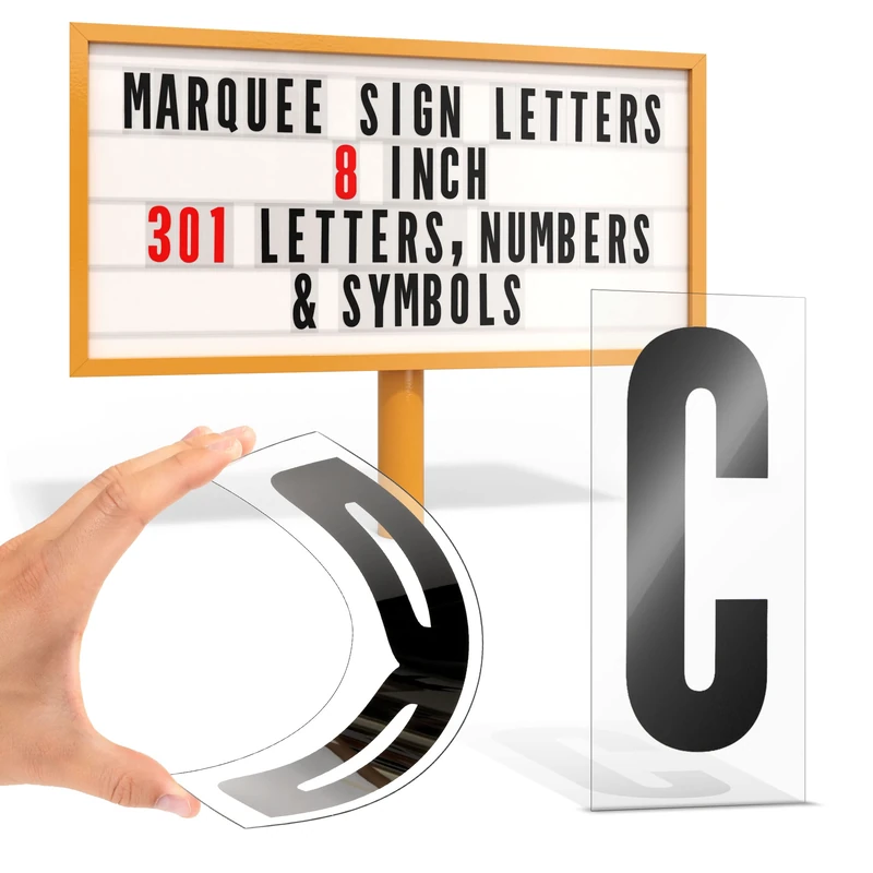 Houseables Marquee Letters, Sign Letters, Letter Sign, Plastic Letter For Signs, Outdoor Board, Letterboard, Changeable, Markee, Church, Restaurant (Red/Black, 8 Inch) - Image 1