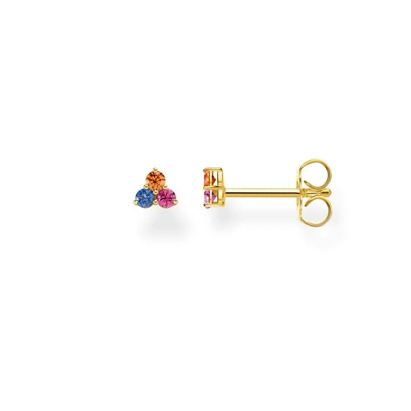THOMAS SABO Single ear stud Colourful stones, gold 925 Sterling Silver, 18k Yellow Gold Plating - Image 1