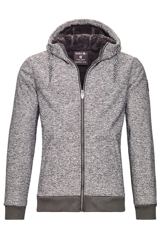 G.I.G.A. DX Men's Windig Mn Knit Fleece Jacket B Casual Windblocker Cardigan with Hood, mens, Casual windblocker cardigan with hood., 36050-000, Grey (grey blend), XXX-Large - Image 1