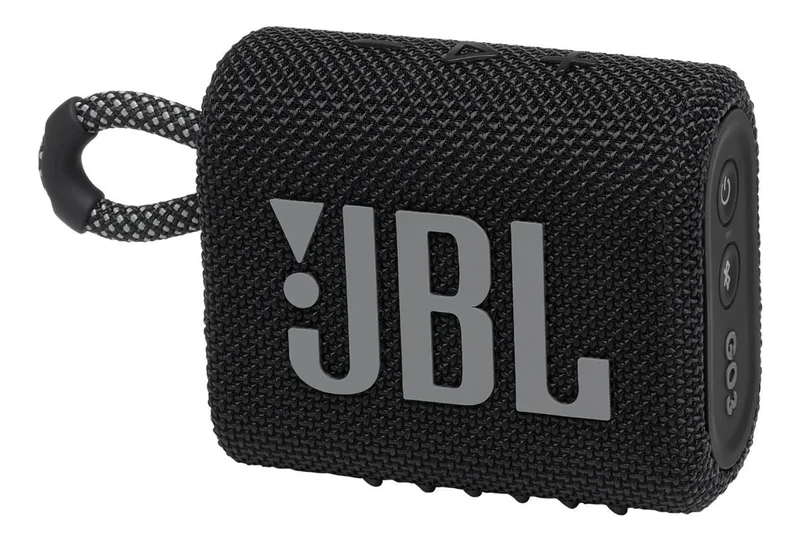 JBL GO 3 Wireless Bluetooth Portable Speaker with Integrated Loop for Travel with USB C Charging Cable, Black