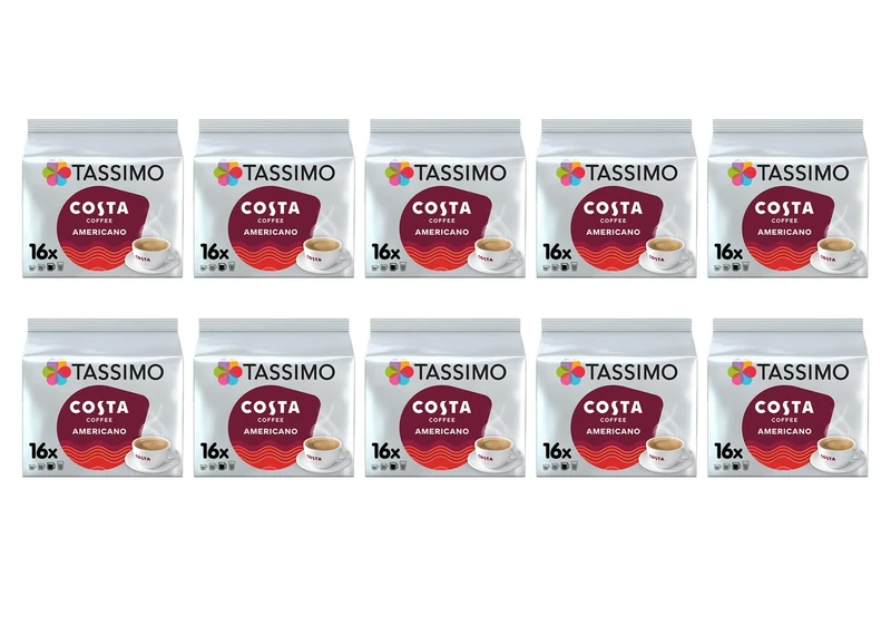 Tassimo Costa Americano Coffee Pods - 10 Packs (160 Drinks)