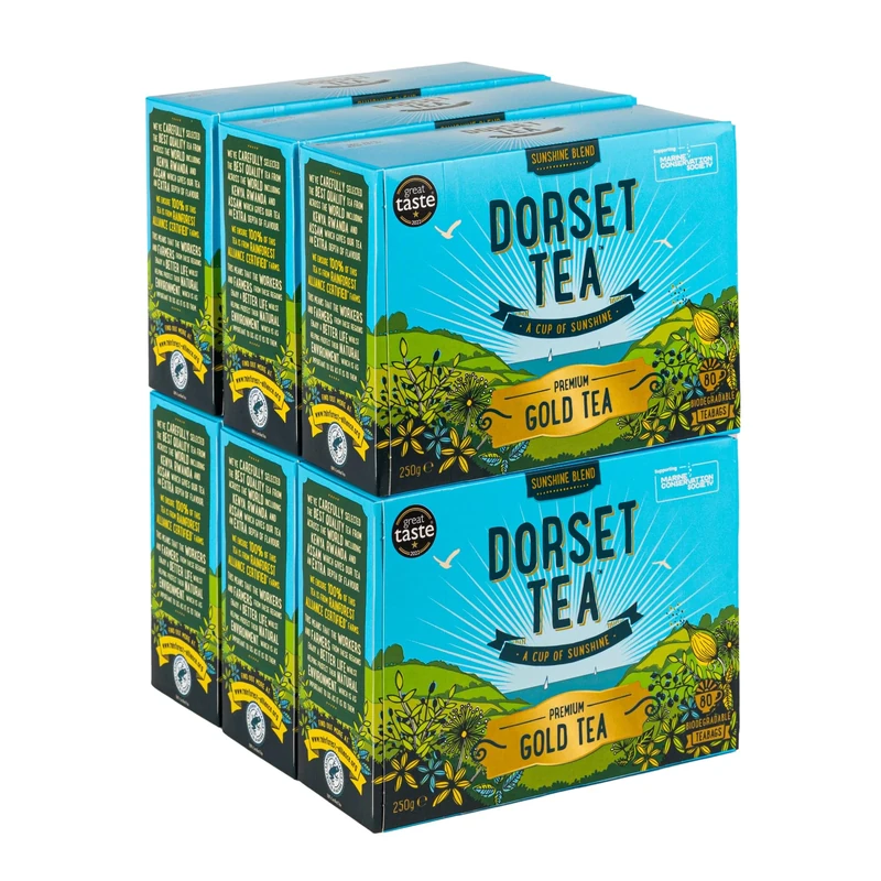 Dorset Tea Sunshine Blend 480 Tea Bags (6 Boxes of 80 Tea Bags) - Image 1