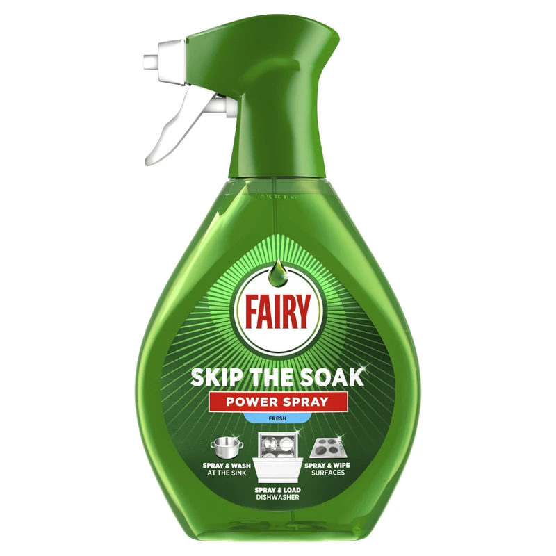 Fairy Skip The Soak Power Spray Fresh 650ml, Pre-Treatment Spray For Dishes and Kitchen, Effective On 100Percent Kitchen Grease, Anti Grease Remover, Degreaser, Fast and Effortless Clean - Image 1