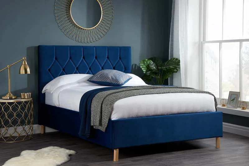Birlea Loxley 5FT Kingsize Fabric Bed - Blue